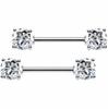 Aço inoxidável 14g coração estilo punk anel de peito em forma de coração dupla camada completa diamante bola mamilo perfuração corpo jóias perfuração