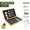 Conjunto de talheres Amazon Portugal 12 peças em caixa de presente de madeira dourada, conjunto de talheres de aço inoxidável quatro peças