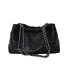 2026 Nova Bolsa Bordada com Padrão de Losangos Feminina Mori Meng Bolsa Tote com Corrente Moda Casual Versátil para o Dia a Dia Crossbody Bolsa Grande