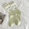 Meias Finas Respiráveis Vazadas Estilo Ins Frescas de Verão para Mulheres, Meias Longas Respiráveis de Verão Estilo Floresta Verde Claro