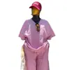 Ropa Femenina Transfronteriza Europea y Americana Verano 2026 Nuevo Conjunto Dulce y Fresco de Top Holgado con Cuello en V y Cordón y Pantalones de Pierna Ancha