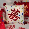 Almohada de Boda Dopamina con Palabras Felices, Cama de Dormitorio, Cojín para Sofá de Sala de Estar, Par de Decoración para Habitación de Boda, Regalo de Boda