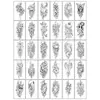 Pegatina de Tatuaje de Mariposa Oscura Cruzada Blanco y Negro Flores de Mariposa Inglesas Serie Negra Estilo INS Tatuajes Pequeños Frescos