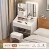 Tocador pequeño, tocador moderno simple para dormitorio, para apartamentos pequeños, nuevo modelo 2026, mesa de maquillaje simple para viviendas de alquiler