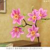 Flor de Magnolia Simulada de 5 Cabezas, Flor de Magnolia Simulada, Sala de Estar del Hogar, Decoración de Paisajismo para Bodas, Ramo Falso