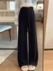Pantalones de Punto Anchos con Flecos de Estilo Casual para Mujer, Otoño e Invierno 2026 Nuevos Pantalones Anchos de Pierna Larga con Cintura Alta Adelgazantes y con Caída