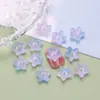 Cuentas de vidrio de color degradado con forma de flor de cinco pétalos, cuentas sueltas de flor de cuenco pequeño, aretes, pasadores para el cabello, arte de uñas, materiales para accesorios hechos a mano de estilo antiguo