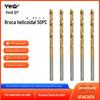 Atacado broca helicoidal terno 50PC broca helicoidal de aço de alta velocidade haste reta furo para carpintaria alargamento broca helicoidal