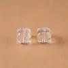 Cristal Blanco Natural 5A Tallado Cubo de Azúcar Agujero Recto Cuentas Sueltas Cuenta Individual Cuadrada Pulsera DIY Pulsera Joyería Accesorios