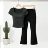 Calça de Yoga Novo Estilo 2026 para Mulheres, Calça Flare Apertada de Verão para Corrida, Treinamento, Esportes, Cintura Alta, Levanta Bumbum, Fitness, Calça Cropped