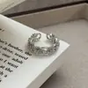 Design de Nicho de Luxo Leve Anel Aberto de Zircônia Estrelada Super Feérico Moda Feminina Exquisito Empilhável Dedo Indicador de Alta Qualidade