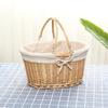 Cesta de piquenique de vime de salgueiro, cesta de colheita, brinquedo de tecido, cesta de frutas, cesta de flores, cesta de compras, cesta de armazenamento