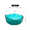 Prato de Frutas Criativo Japonês Tigela de Salada Transparente Borda Dourada Lótus Azul Névoa Simples Casa Hotel Tigela de Prato Frio Conjunto Lavador de Chá