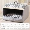 Caseta para Perros Tipo Cajón, Forrada de Felpa en Invierno para Mantener Caliente, Caseta para Gatos Espaciosa Semi-Cerrada, Caseta para Perros de Cuero Texturizado, Adecuada para Todas las Estaciones