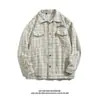 Chaqueta de Herramientas Tejida Bordada Estilo Europeo y Americano para Hombres y Mujeres Estilo ins Sentido del Diseño Nicho Nacional de Moda Chaqueta a Cuadros