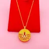 Nuevo collar de rosquilla chapado en oro cepillado estilo chino vintage, cadena larga trenzada para suéter versátil de nicho de lujo ligero, hebilla de paz