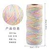 Nueva Cuerda de Cáñamo Teñida por Sección de 2 mm x 50 m, Gradiente Colorido, Hecha a Mano para DIY, Tejida, Cuerda para Etiqueta Colorida, Lanyard, Empaque de Caja de Regalo