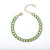 Pulsera galvanizada de oro de 18 quilates Jinyiyuan, cadena cubana de hip hop, cadena de acero inoxidable con esmalte de gota de aceite y titanio