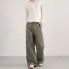 2026 Novo Design Desconstruído Retro Americano Calça Casual Lavada para Homens e Mulheres Perna Reta Solta Amassada Calça Fluida