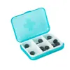 Caja pequeña de 6 compartimentos para medicinas de plástico PP, caja de clasificación de regalos para medicinas, caja de almacenamiento de joyas, embalaje de cartón, se puede imprimir logotipo