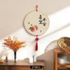 Caqui Ruyi Pintura Pendurada de Parede de Fundo de TV Decoração Pendurada de Nó Chinês Redondo Nova Pintura Decorativa para Sala de Estar Pingente Estilo Chinês Novo