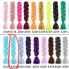 Tendencia Cuerda de Color para Rastas de Seda de Alta Temperatura Trenza de Cabello de un Solo Color Peluca de Rastas Trenzas Jumbo para Niños Cabello