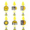 Nuevos accesorios decorativos de papelería de girasol inspiradores, cuentas, cuentas sueltas, cuentas quemadas de doble cara, cuentas de goma suave de PVC, abalorios