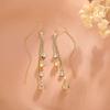 Aretes Largos de Ojo de Gato de Alta Gama, Aretes Adelgazantes, Aretes de Borla de Diseño Nicho, Aretes Elegantes