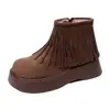 Botas Modernas y Cómodas 2026 Otoño e Invierno Nuevo Estilo Botas tipo Martin con Forro de Felpa para Mujer con Suela de Plataforma, Superficie de Gamuza, Botines Elegantes y Versátiles