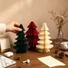 Decoraciones Navideñas Árbol de Navidad de Panal Adorno de Mesa Nuevo Árbol de Navidad de Origami Plegable Mini Arreglo de Árbol de Navidad