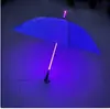 Paraguas de Mango Largo con Luz LED de Colores, Mango Creativo Iluminado, Paraguas Recto de Advertencia para Viajes Nocturnos, Paraguas Impermeable y a Prueba de Viento, Regalo