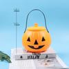 Balde de Abóbora de Halloween Transfronteiriço da Amazon Nova Lanterna de Abóbora Balde de Abóbora Infantil Pote de Doces com Tampa Atacado