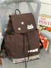 Mochila Nueva de Gatito a Cuadros de Dibujos Animados Lindos para Estudiantes de Secundaria y Preparatoria, Mochila Casual Ligera con Cordón