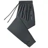 Calça Longa Casual de Nylon com Elastano e Seda Gelada de Alta Qualidade para Homens, Estilo Fino de Verão, Alta Elasticidade, Secagem Rápida, Climatizada, Perna Reta, 8XL, Transfronteiriça