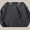 Sudadera de otoño e invierno para hombre, corte holgado, cuello redondo, sin capucha, manga larga, top versátil de moda, chaqueta sin capucha