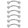 Joyería para Piercing de Aleación de Titanio F136 Uña de Labio Uña de Hélice de Oreja Zirconia Diente Interno Uña de Ceja Barra Curva Aro de Ceja Piercing Corporal