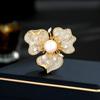 Broche de perla de agua dulce de circonio microincrustado para mujer, venta al por mayor, lujo ligero de alta gama, multiusos, pin anti-luz para cárdigan, accesorios de ropa