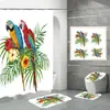 Cortina de ducha de poliéster impermeable con estampado digital de pájaros coloridos para baño, con mampara de baño, de Amazon, fabricante de fuentes e-commerce.