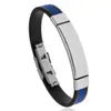Directo de fábrica acero de titanio personalidad coreana liso pulsera de silicona para hombre moda joyería de acero inoxidable