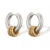 Brincos Personalizados Simples Retrô Europeus e Americanos Banhados a Ouro 18K em Aço Inoxidável para Mulheres Estilo Ins Nicho Versátil de Alta Qualidade