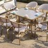 Mesa y silla de ratán para exterior, combinación para cafetería, villa, patio, jardín, mesa de centro pequeña, terraza, exterior, ocio, silla de ratán para exterior.