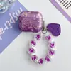 Nuevo Patrón de Concha Morado Colorido Funda para Auriculares Airpodspro3 Adecuada para Apple 4ª Generación Cáscara Suave Pulsera de Corazón