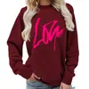 Talla Europea Suministro de Amazon Estampado de Corazones Cuello Redondo Sudaderas Chaquetas Casuales Holgadas Moda Europea y Americana