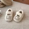 Zapatos de Princesa para Niña con Pedrería y Piel 2025 Invierno Lana de Cordero Algodón Zapatos Lindos Suaves Lindos Moda para Bebé Niña Zapatos Doudou