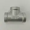 En stock, accesorio de conexión en T de acero inoxidable 304 genuino con rosca interior, accesorio de válvula de fontanería con rosca interior, conector de tubería de agua, conector en T de 1/2 pulgada