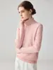Nova coleção de outono: suéter de cashmere tricotado liso de gola alta feminino, elegante e simples, macio e confortável como camada base