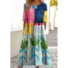 26 Novos Produtos Transfronteiriços Temu Amazon Aliexpress Moda Estampa Digital Vestido Feminino Soltinho Fábrica de Origem