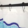 Directo de fábrica transfronterizo dedicado al gancho para cortina de ducha de pintura negra metálica, anillo colgador de cortina de cinco bolas, accesorios para cortina de ducha