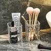 Caja de Almacenamiento Transparente para Escritorio Brochas de Maquillaje Bolígrafo Organizador Cristal Acrílico Dormitorio Tocador Adornos Simples Almacenamiento de Escritorio
