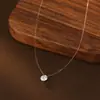Bajo Árbol Rong Plata S925 Venta Caliente Lágrimas de Sirena Invisibles Collar de Moissanita para Mujer Gama Alta Más Fácil de Combinar Cadena para Clavícula Estilo Caliente